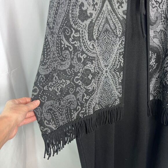 Lennie for Nina Leonard Black Sweater Dress & Shawl Cardigan (Attached) Sz 2X - Picture 10 of 14
